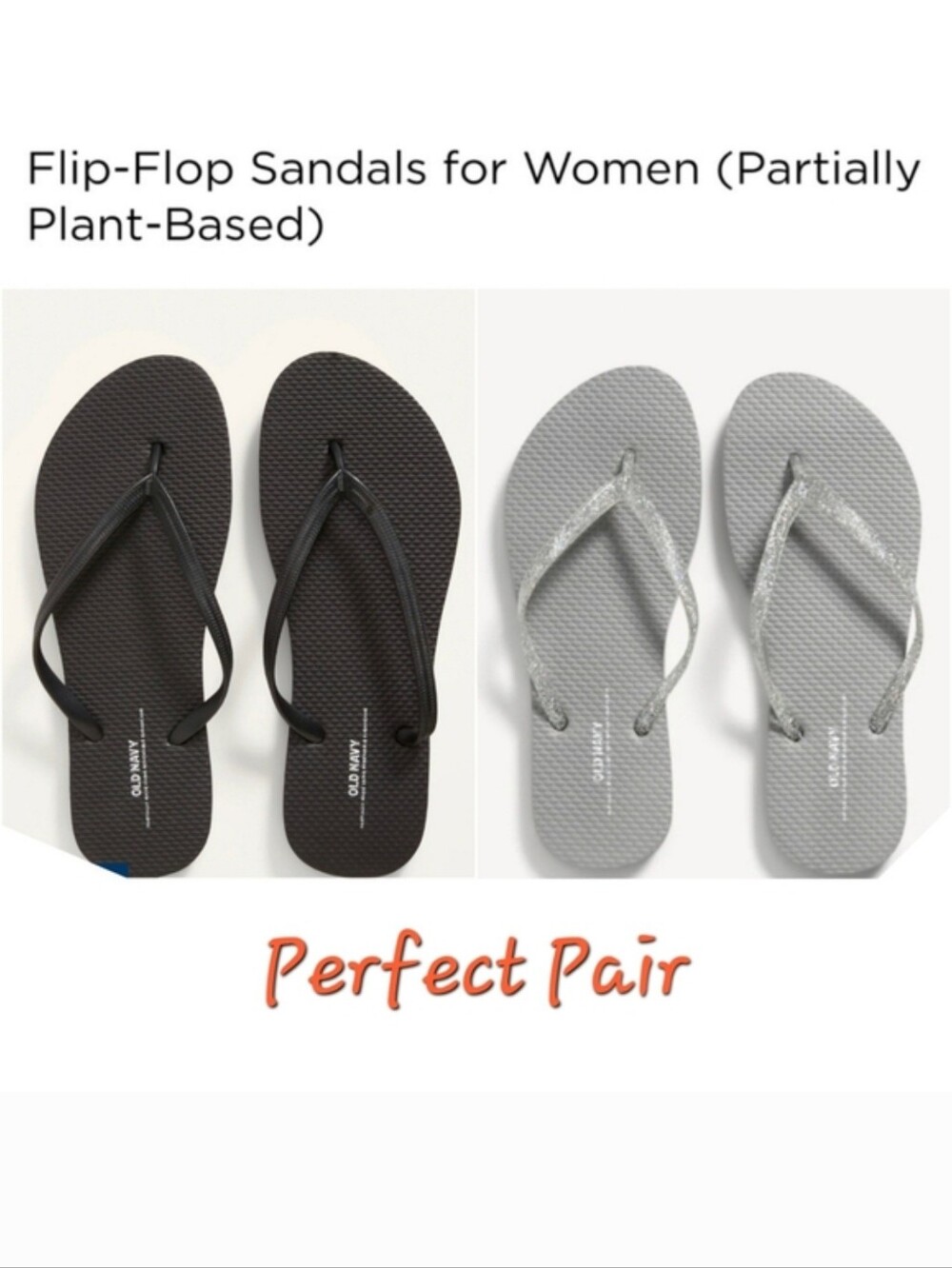 👀50% OFF🖤🩴🩶🩴NWT‼️Old Navy brand Pair of Flip Flops (Black & Silver Glitter)